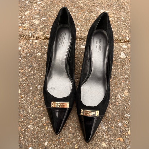 Coach Shoes - Coach Black Suede and Patent Leather Heels